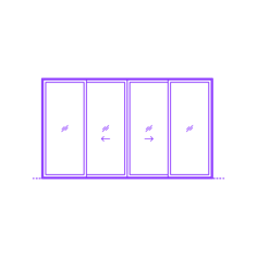 Buildings Sliding Doors Multi Slide Door Stacking 4 Panels Bi Part Sticker Outline Svg File, Free Vectors File